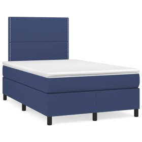 Box spring bed with blue fabric mattress 120x190 cm by , Beds and slatted bases - Ref: Foro24-3269880, Price: 368,75 €, Disco...