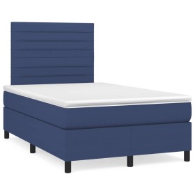 Boxspringbett mit blauem Stoffbezug und Matratze, 120x190 cm. von , Betten und Lattenroste - Ref: Foro24-3269894, Preis: 379,...