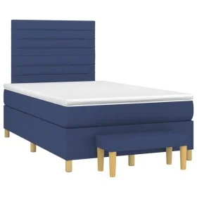 Box spring bed with blue fabric mattress 120x190 cm by , Beds and slatted bases - Ref: Foro24-3270417, Price: 433,93 €, Disco...