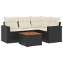 Gartenmöbel-Set, 5-teilig, mit schwarzen Polstern aus synthetischem Rattan von , Gartensets - Ref: Foro24-3256434, Preis: 324...