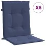 Cushions for chairs with low backrest 6 units navy blue fabric by , Cushions for chairs and sofas - Ref: Foro24-378682, Price...