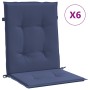Kissen für Stühle mit niedriger Rückenlehne, 6 Stück, dunkelblaues Gewebe. von , Kissen für Stühle und Sofas - Ref: Foro24-37...