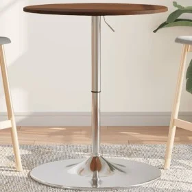Tall solid oak wood high table dark brown Ø60x89.5 cm by , Kitchen and dining tables - Ref: Foro24-3270628, Price: 94,37 €, D...