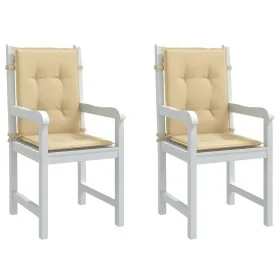 Zwei Sitzkissen mit niedriger Rückenlehne, beige melange Stoff, 100x50x4 cm. von , Kissen für Stühle und Sofas - Ref: Foro24-...