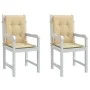 Zwei Sitzkissen mit niedriger Rückenlehne, beige melange Stoff, 100x50x4 cm. von , Kissen für Stühle und Sofas - Ref: Foro24-...
