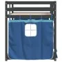 Bunk bed with solid pine wood curtains in blue, 90x190 cm. by , Beds and slatted bases - Ref: Foro24-3283884, Price: 212,92 €...