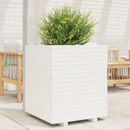 Massive Blumenkasten aus weißem Kiefernholz 60x60x72 cm von , Töpfe und Pflanzgefäße - Ref: Foro24-3282615, Preis: 218,74 €, ...