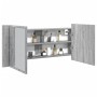 Armario de baño con espejo y luz LED gris Sonoma 100x12x45 cm de , Tocadores de baño - Ref: Foro24-834960, Precio: 79,61 €, D...