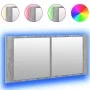 Armario de baño con espejo y luz LED gris Sonoma 100x12x45 cm de , Tocadores de baño - Ref: Foro24-834960, Precio: 79,47 €, D...