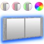 Armario de baño con espejo y luz LED gris Sonoma 100x12x45 cm de , Tocadores de baño - Ref: Foro24-834960, Precio: 79,61 €, D...