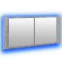 Armario de baño con espejo y luz LED gris Sonoma 100x12x45 cm de , Tocadores de baño - Ref: Foro24-834960, Precio: 79,61 €, D...