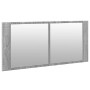 Armario de baño con espejo y luz LED gris Sonoma 100x12x45 cm de , Tocadores de baño - Ref: Foro24-834960, Precio: 79,61 €, D...