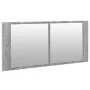 Badezimmerschrank mit Spiegel und LED-Licht in Grau Sonoma 100x12x45 cm von , Badezimmerwaschtische - Ref: Foro24-834960, Pre...