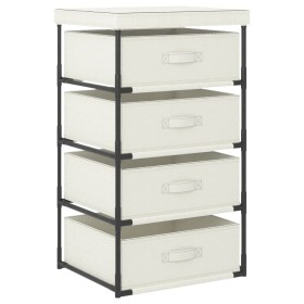 Storage rack 4 fabric baskets cream steel by vidaXL, Lockers and storage cabinets - Ref: Foro24-322624, Price: 45,46 €, Disco...