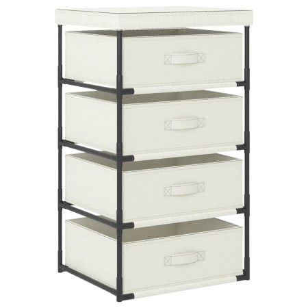 Storage rack 4 fabric baskets cream steel by vidaXL, Lockers and storage cabinets - Ref: Foro24-322624, Price: 45,24 €, Disco...