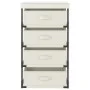 Storage rack 4 fabric baskets cream steel by vidaXL, Lockers and storage cabinets - Ref: Foro24-322624, Price: 44,26 €, Disco...