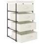 Storage rack 4 fabric baskets cream steel by vidaXL, Lockers and storage cabinets - Ref: Foro24-322624, Price: 45,24 €, Disco...