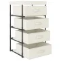 Storage rack 4 fabric baskets cream steel by vidaXL, Lockers and storage cabinets - Ref: Foro24-322624, Price: 44,26 €, Disco...