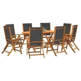 Garten-Esszimmer-Set, 9-teilig, Massivholz Akazie und Textilene von , Gartensets - Ref: Foro24-3279257, Preis: 757,79 €, Raba...