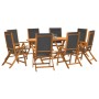 Garten-Esszimmer-Set, 9-teilig, Massivholz Akazie und Textilene von , Gartensets - Ref: Foro24-3279257, Preis: 672,30 €, Raba...