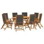 Juego comedor de jardín 9 pzas madera maciza acacia y textileno by , Garden sets - Ref: Foro24-3279257, Price: 807,02 €, Disc...