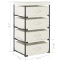 Storage rack 4 fabric baskets cream steel by vidaXL, Lockers and storage cabinets - Ref: Foro24-322624, Price: 45,24 €, Disco...