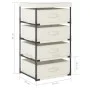 Storage rack 4 fabric baskets cream steel by vidaXL, Lockers and storage cabinets - Ref: Foro24-322624, Price: 44,26 €, Disco...