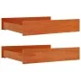 Bed drawers 2 units solid pine wood brown wax by , Beds and accessories - Ref: Foro24-847168, Price: 75,58 €, Discount: %