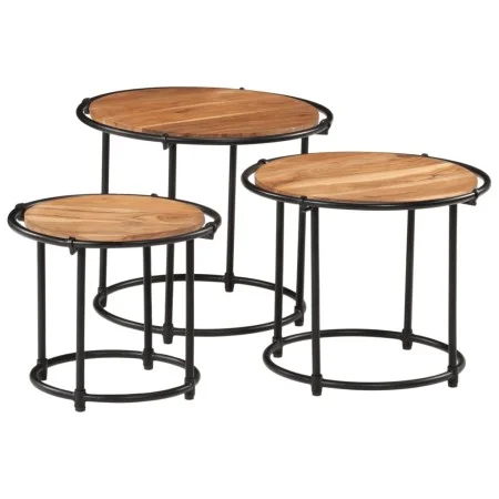 Stapelbare Tische, 3-teilig, Massivholz aus Akazie. von , Seitentische - Ref: Foro24-358931, Preis: 114,05 €, Rabatt: %