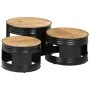 Mesas altas de bar forma tambor 3uds madera maciza mango rugosa by , Coffee table - Ref: Foro24-358933, Price: 177,81 €, Disc...