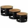 Mesas altas de bar forma tambor 3uds madera maciza mango rugosa by , Coffee table - Ref: Foro24-358933, Price: 177,81 €, Disc...