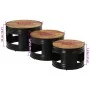 Mesas altas de bar forma tambor 3uds madera maciza mango rugosa by , Coffee table - Ref: Foro24-358933, Price: 177,81 €, Disc...