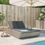 Tumbona doble con cojines ratán sintético gris claro by , Loungers - Ref: Foro24-368184, Price: 288,46 €, Discount: %