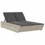 Doppel-Liegestuhl mit hellgrauen synthetischen Rattan-Kissen. von , Liegen - Ref: Foro24-368184, Preis: 303,67 €, Rabatt: %