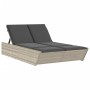 Tumbona doble con cojines ratán sintético gris claro by , Loungers - Ref: Foro24-368184, Price: 288,46 €, Discount: %