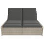 Tumbona doble con cojines ratán sintético gris claro by , Loungers - Ref: Foro24-368184, Price: 288,46 €, Discount: %