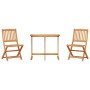 Set de comedor de jardín plegable 3 pzas madera maciza acacia by , Garden sets - Ref: Foro24-3206332, Price: 169,76 €, Discou...