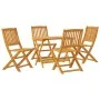 Set de comedor de jardín plegable 5 pzas madera maciza acacia de , Conjuntos de jardín - Ref: Foro24-3206330, Precio: 249,08 ...