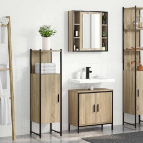 Juego de muebles de baño 3 pcs Marrón 60 x 30 x 60 cm