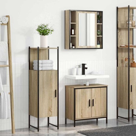 Juego de muebles de baño 3 pcs Marrón 60 x 30 x 60 cm