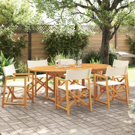 Sillas de jardín plegables 6 unidades tela blanco crema by , Garden chairs - Ref: Foro24-3208917, Price: 475,34 €, Discount: %