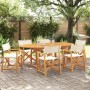 Sillas de jardín plegables 6 unidades tela blanco crema by , Garden chairs - Ref: Foro24-3208917, Price: 475,34 €, Discount: %