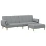Sofá cama de 2 plazas con taburete tela gris claro by , Sofas - Ref: Foro24-3258141, Price: 345,95 €, Discount: %