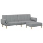 Sofá cama de 2 plazas con taburete tela gris claro by , Sofas - Ref: Foro24-3258141, Price: 351,40 €, Discount: %