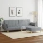 Sofá cama de 2 plazas con taburete tela gris claro by , Sofas - Ref: Foro24-3258141, Price: 345,95 €, Discount: %