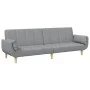 Sofá cama de 2 plazas con taburete tela gris claro by , Sofas - Ref: Foro24-3258141, Price: 345,95 €, Discount: %