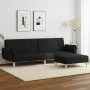 Sofá cama de 2 plazas con taburete tela negro by , Sofas - Ref: Foro24-3258143, Price: 344,68 €, Discount: %