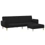Sofá cama de 2 plazas con taburete tela negro by , Sofas - Ref: Foro24-3258143, Price: 344,68 €, Discount: %