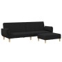 Sofá cama de 2 plazas con taburete tela negro by , Sofas - Ref: Foro24-3258143, Price: 350,46 €, Discount: %