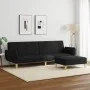 Sofá cama de 2 plazas con taburete tela negro by , Sofas - Ref: Foro24-3258143, Price: 344,68 €, Discount: %